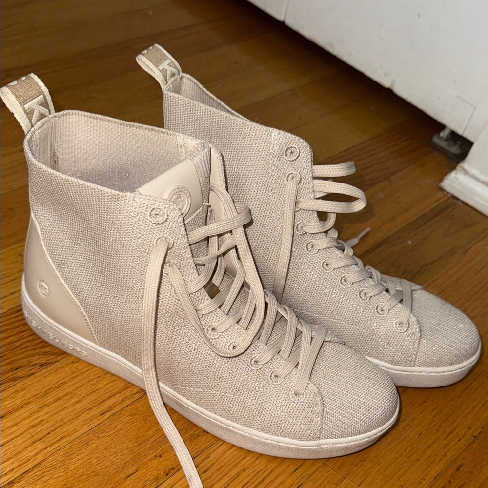 Michael Kors Beige High-Top Sneakers
